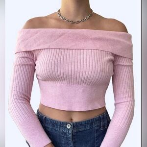 Pink wild fable off the shoulder top